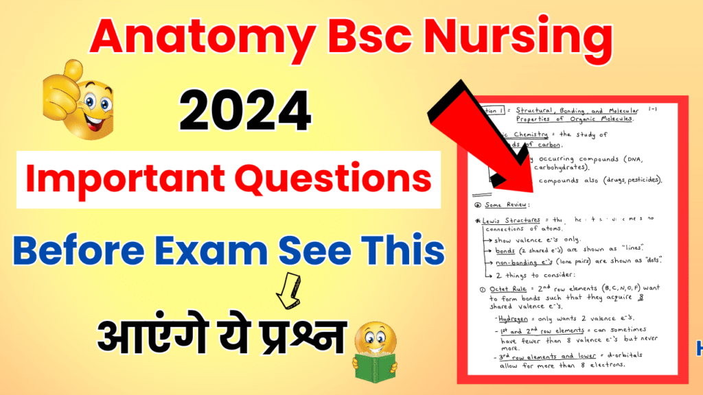 Anatomy Important Questions For Bsc Nursing 2024