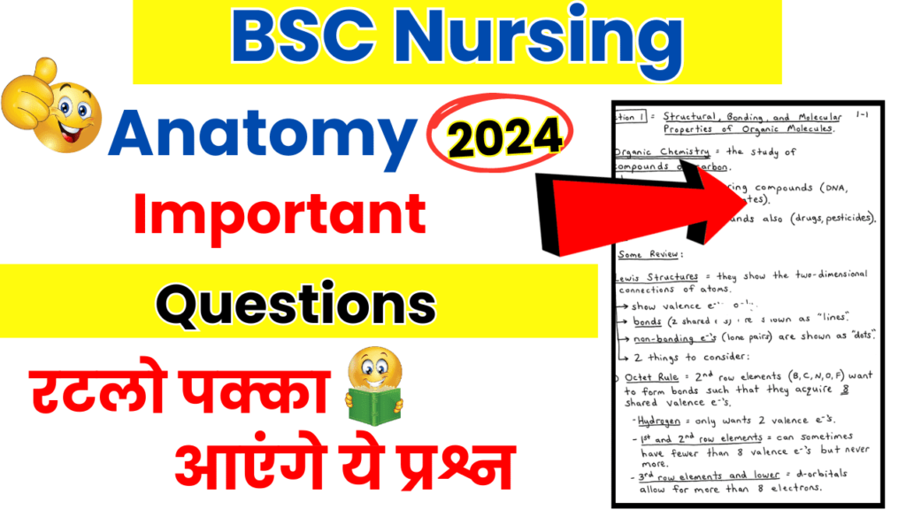 Anatomy Important Questions For Bsc Nursing 2024