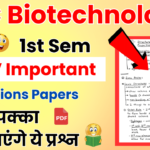 BSC 1st Sem Biotechnology Questions Papers