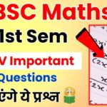 BSC 1st Semester maths important questions 2024