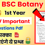 BSC 1st year Botany Important Questions pdf