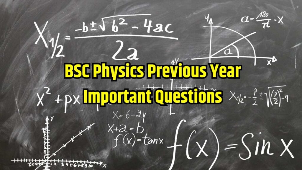 BSC Physics Previous Year Important Questions