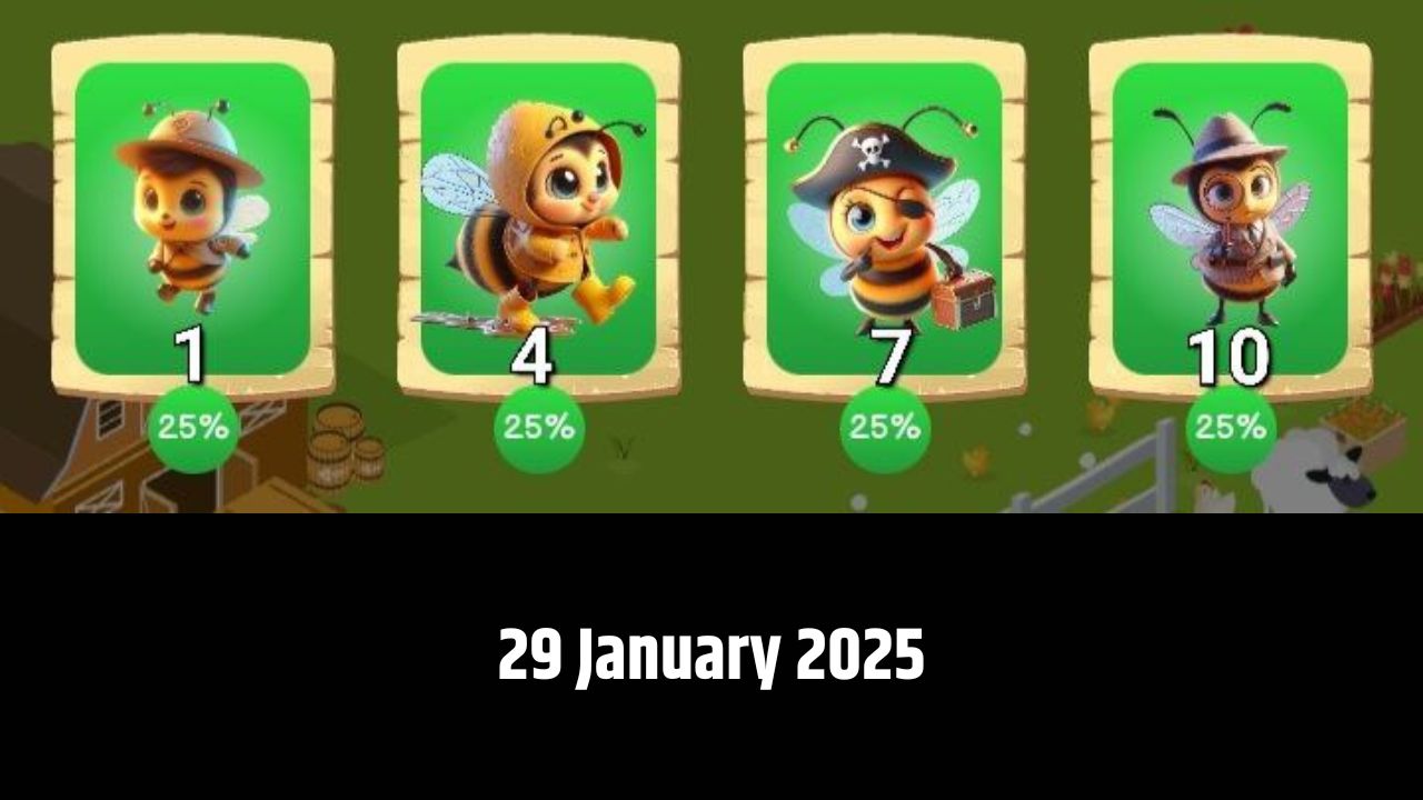 Bee Harvest Daily Combo 29 January 2025