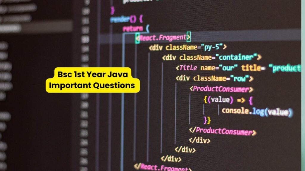 Bsc 1st Year Java Important Questions 