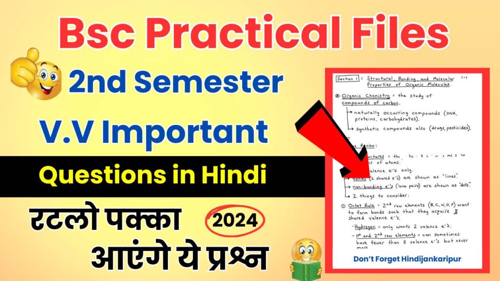 Bsc 2nd Semester Practical Files: Physics, Chemistry, Zoology, Botany 