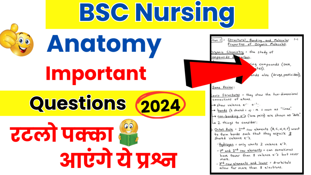 Bsc Nursing Anatomy important Questions 