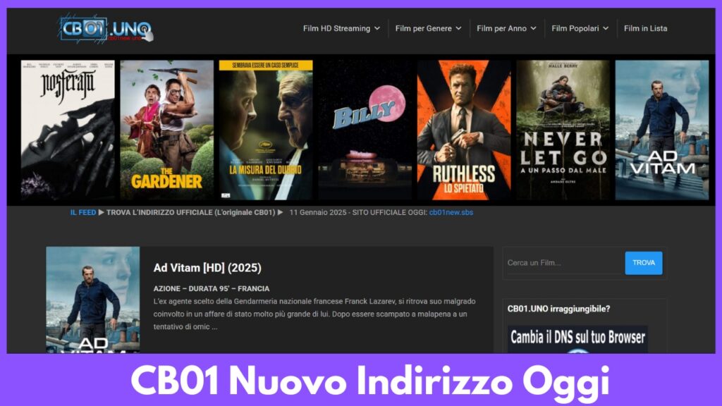 CB01 Nuovo Indirizzo Oggi