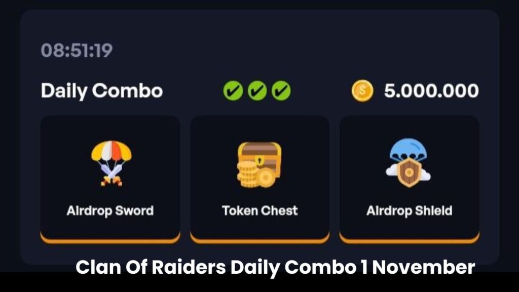 Clan Of Raiders Daily Combo 1 November