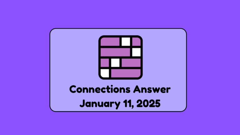 Connections Answer January 11