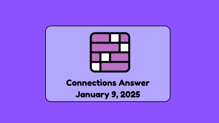 Connections Answer January 9