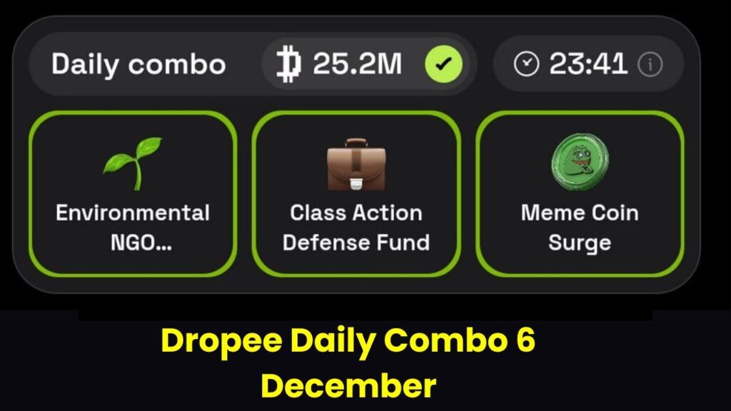 Dropee Daily Combo 6 December