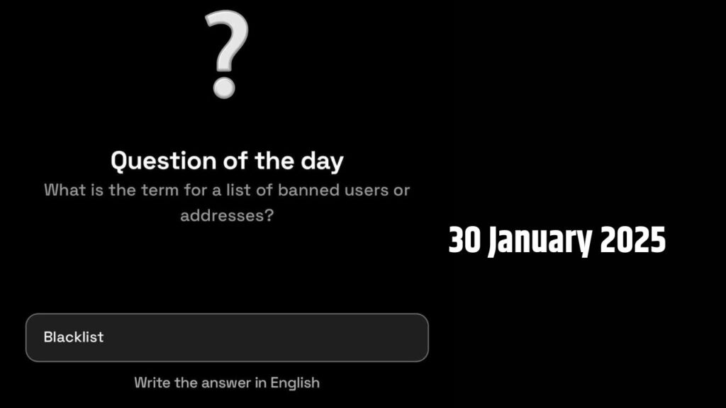 Dropee Daily Question 30 January 2025