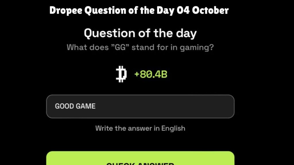 Dropee Question of the Day 04 October