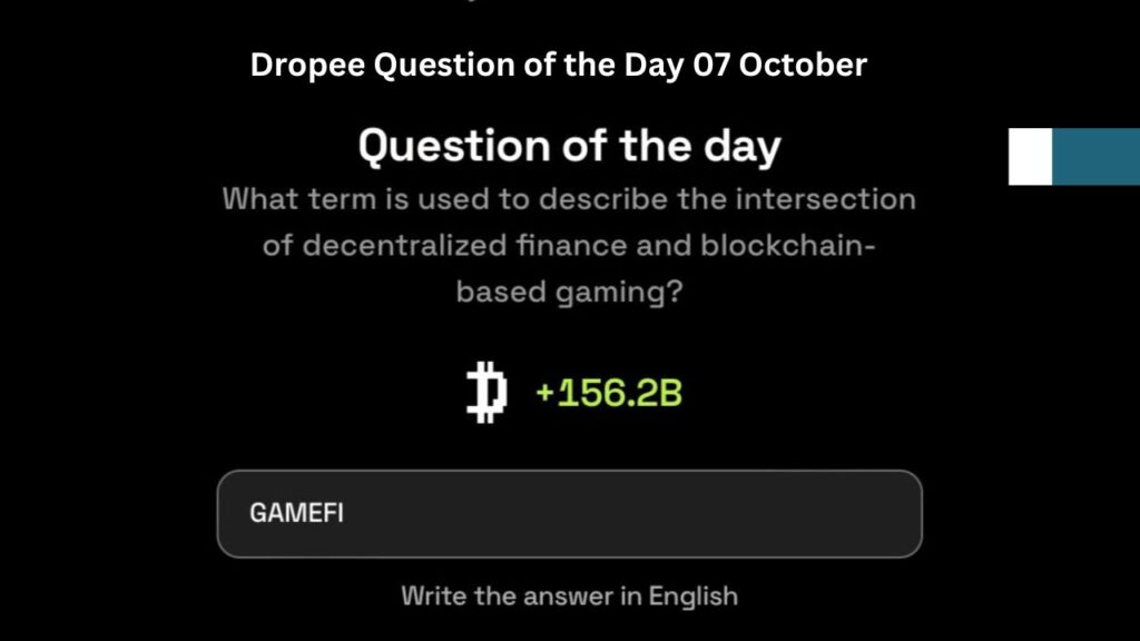 Dropee Question of the Day 07 October