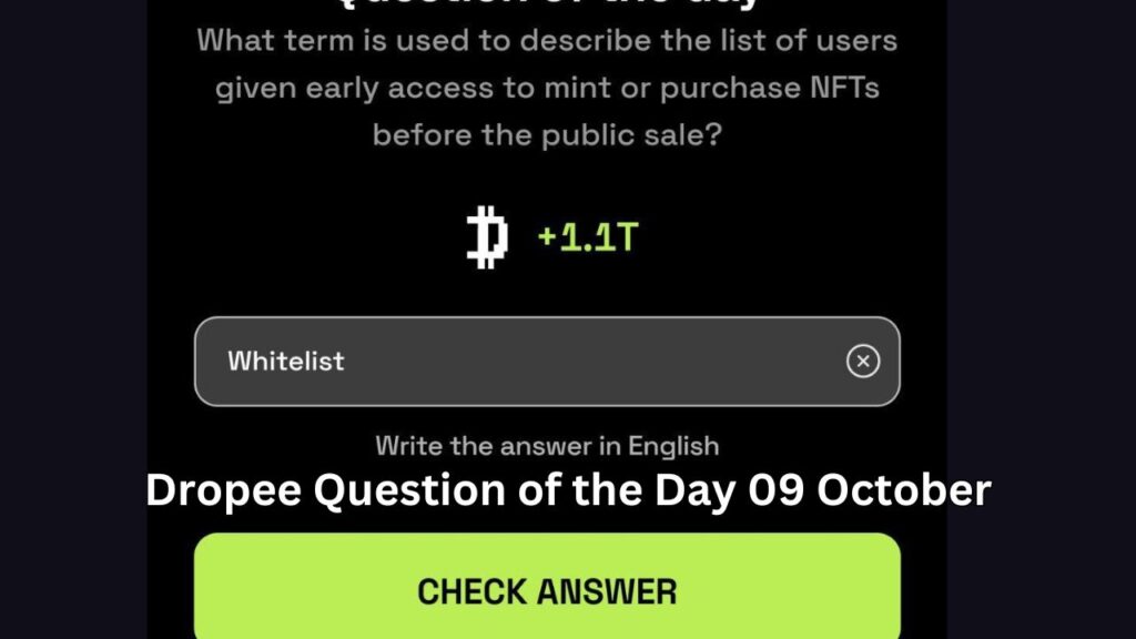 Dropee Question of the Day 09 October