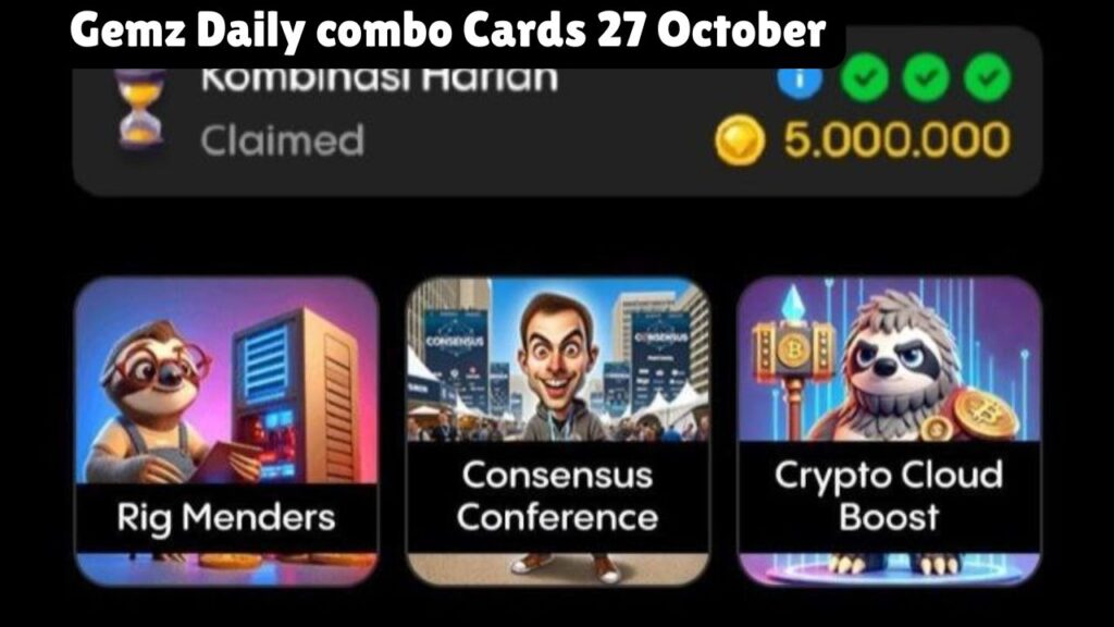 Gemz Daily combo Cards 27 October