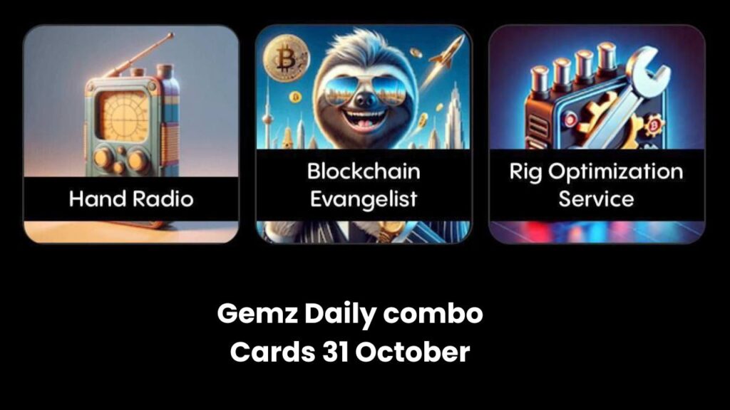 Gemz Daily combo Cards 31 October