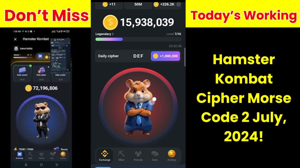 Hamster Kombat Cipher Morse Code 2 July