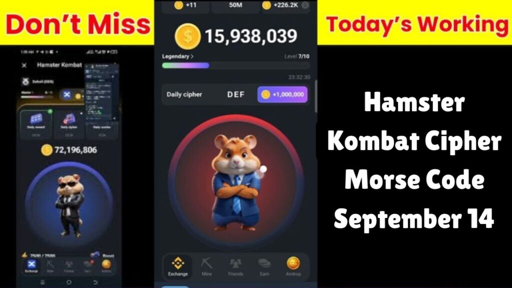 Hamster Kombat Cipher Morse Code September 14