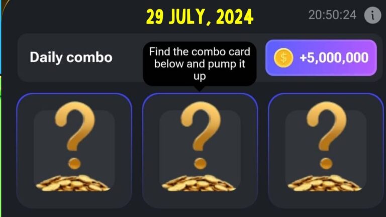 Hamster Kombat Combo Cards 29 July