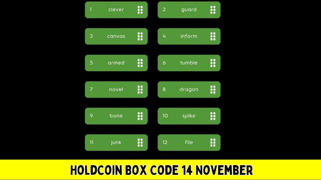 HoldCoin Box Code 14 November