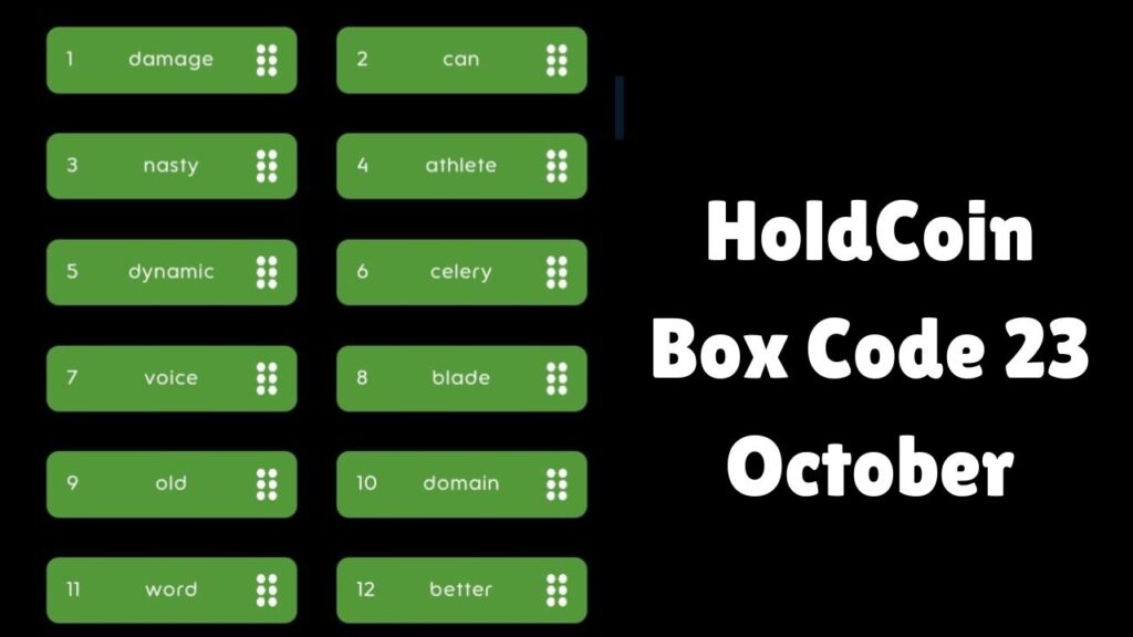 HoldCoin Box Code 23 October