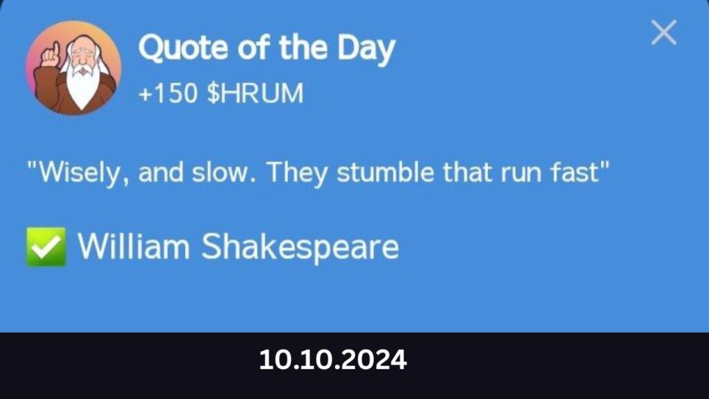 Hrum Quote of the Day 10 October