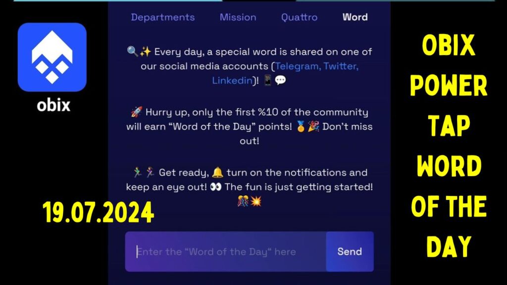 Obix Power Tap Word Of the Day