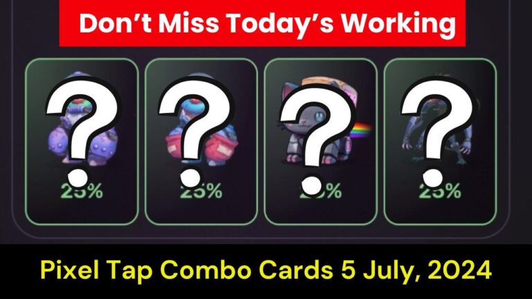 Pixel Tap Combo Cards 5 July 2024