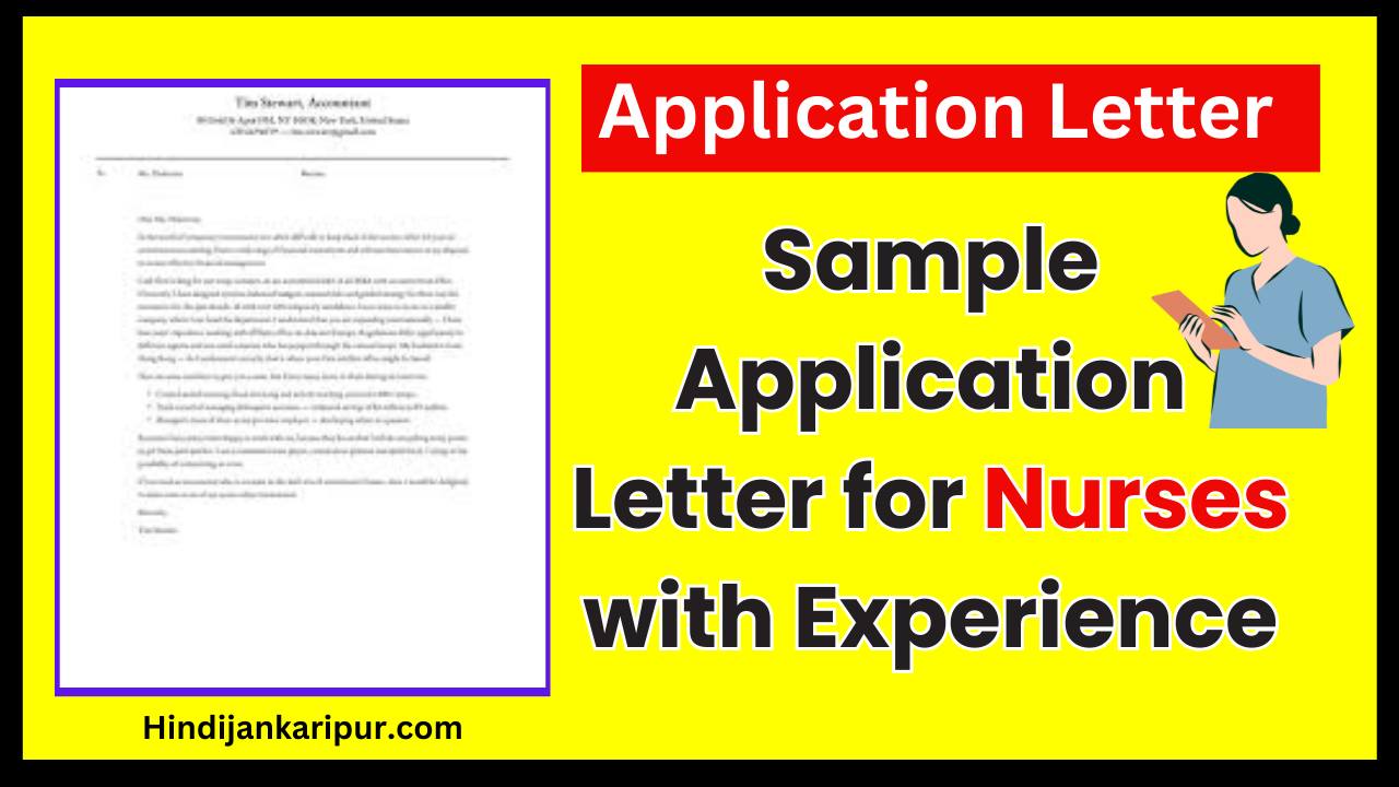 Sample Application Letter for Nurses with Experience