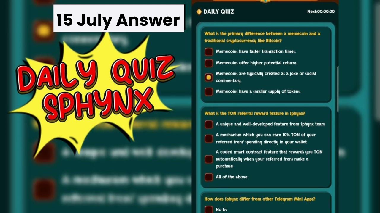 SphynX Daily Quiz 15 July