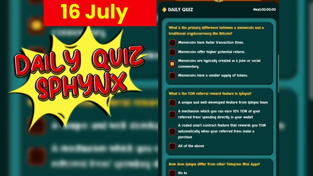 SphynX Daily Quiz 16 July 