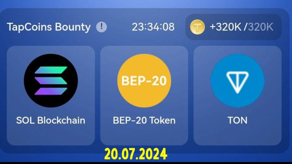 TapCoins 20 July Daily Combo 