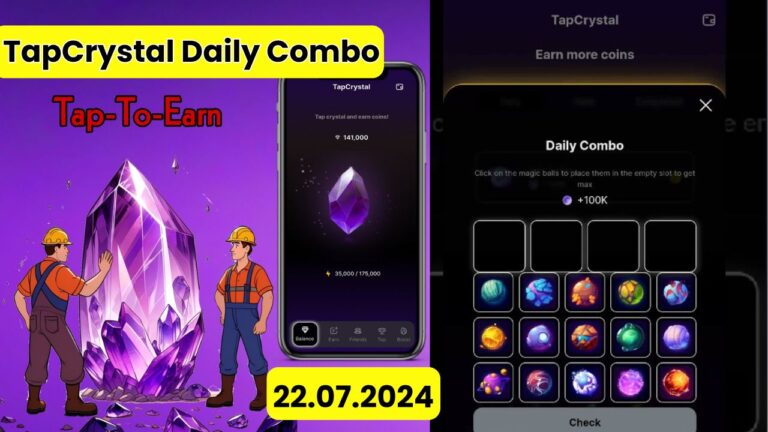 TapCrystal Daily Combo 22 July