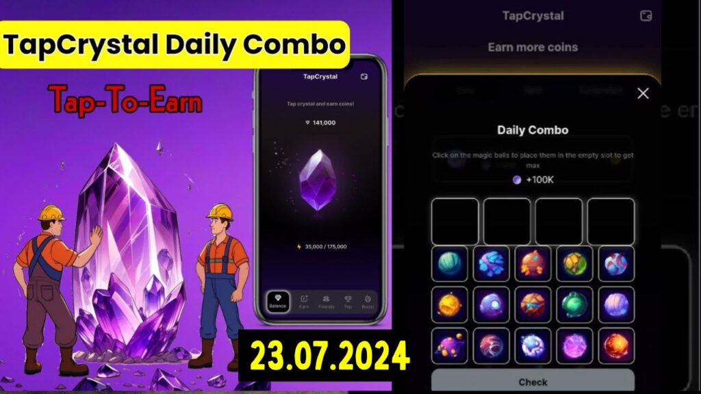 TapCrystal Daily Combo 23 July 