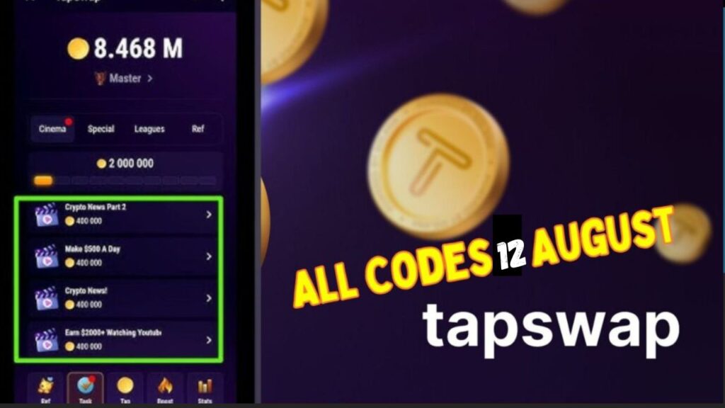 Tapswap All Codes 12 August, 2024