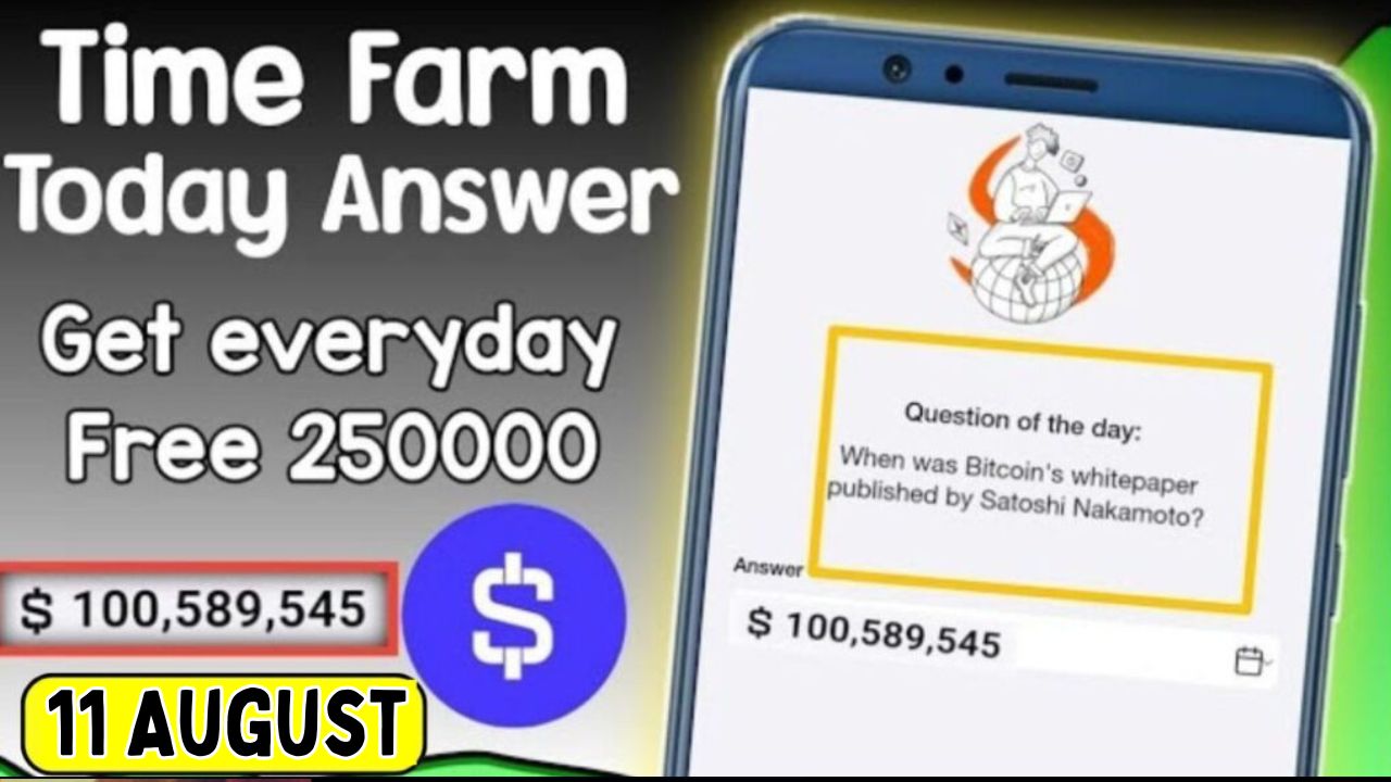 Time Farm Quiz Answer 11 August