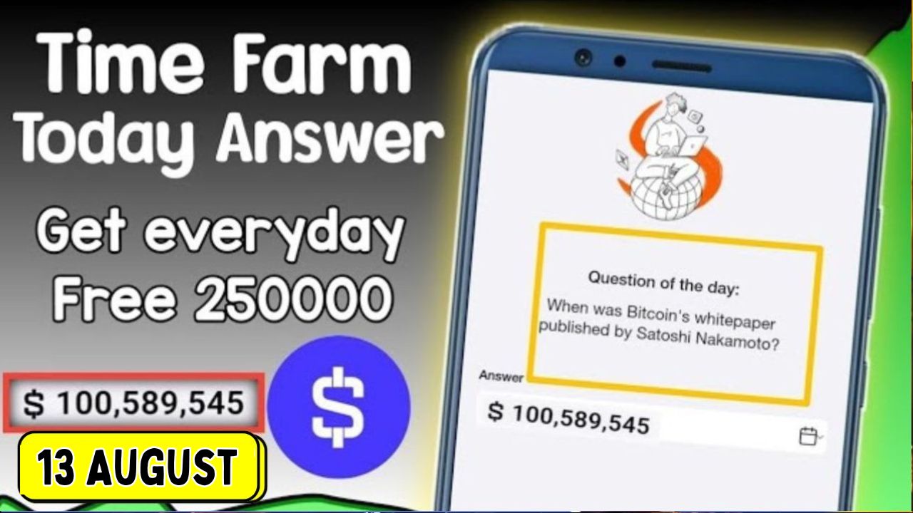 Time Farm Quiz Answer 13 August