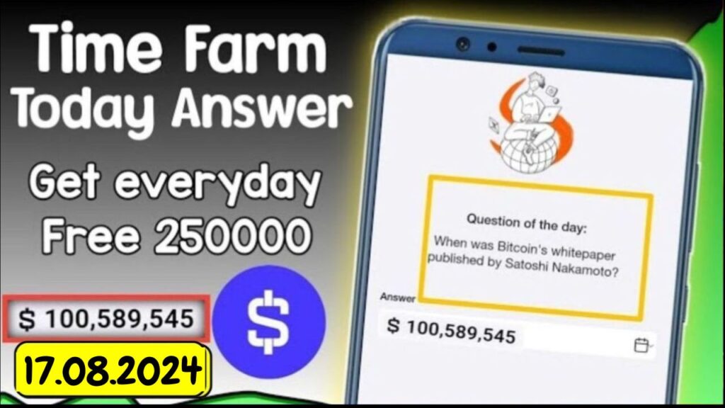 Time Farm Quiz Answer 17 August 