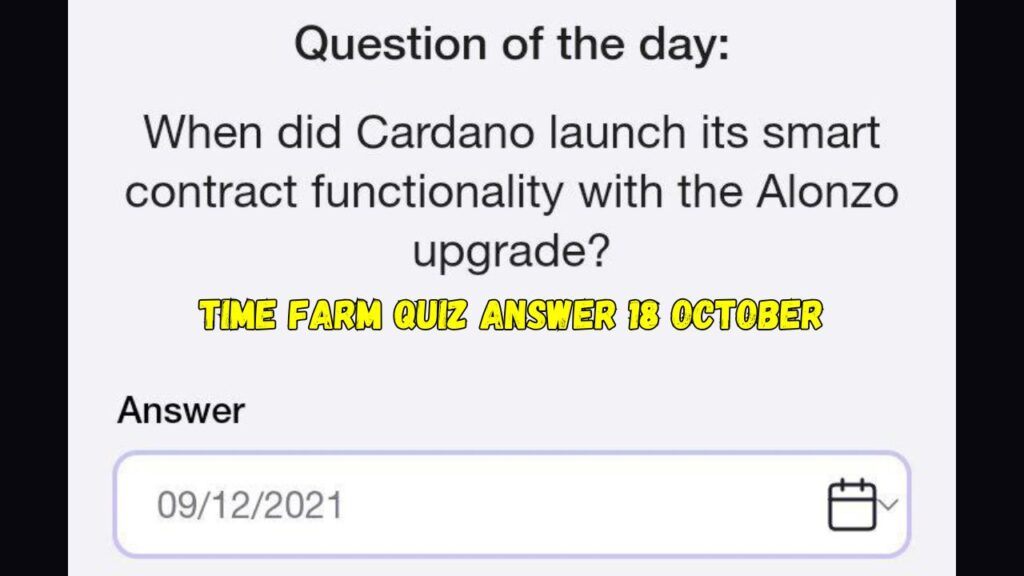 Time Farm Quiz Answer 18 October