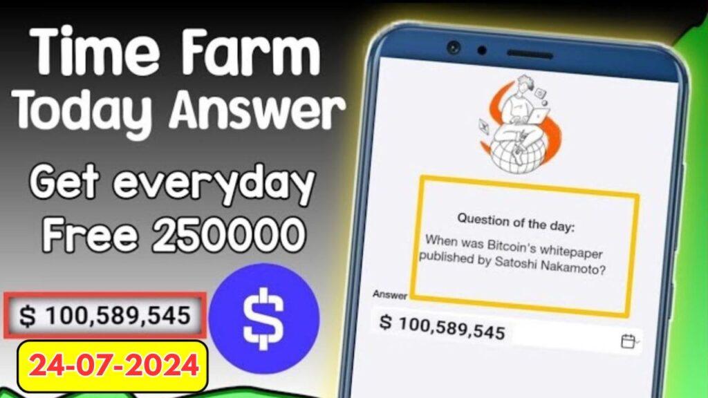 Time Farm Quiz Answer 24 July