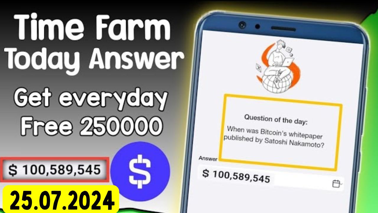 Time Farm Quiz Answer 25 July