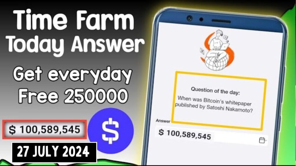 Time Farm Quiz Answer 27 July 