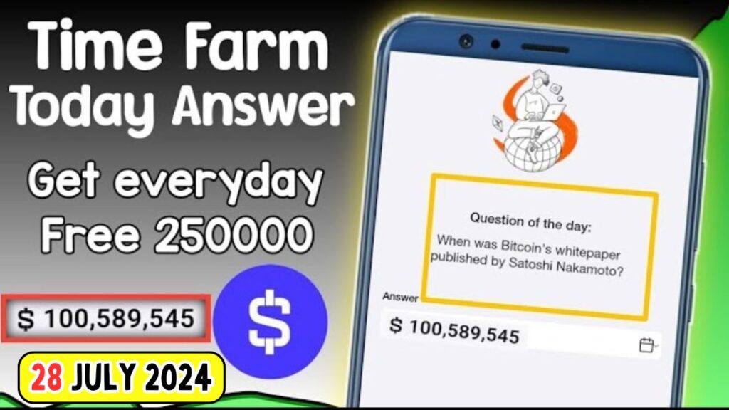 Time Farm Quiz Answer 28 July 