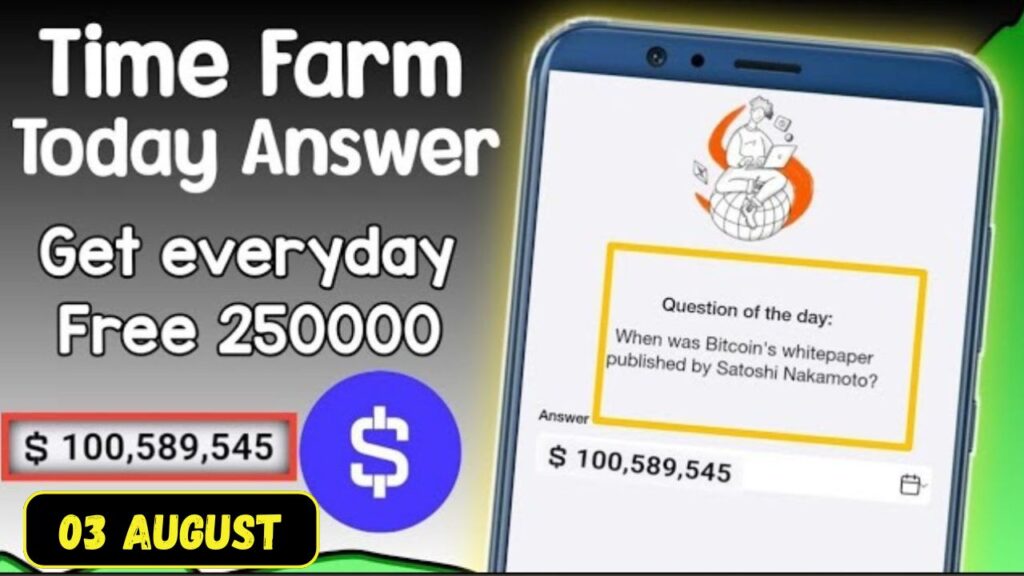 Time Farm Quiz Answer 3 August