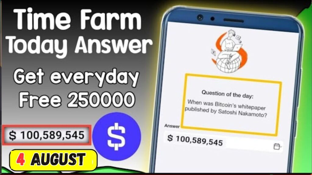 Time Farm Quiz Answer 4 August