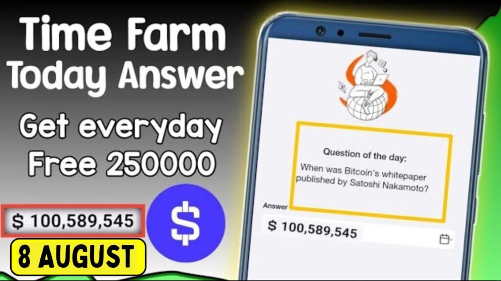 Time Farm Quiz Answer 8 August