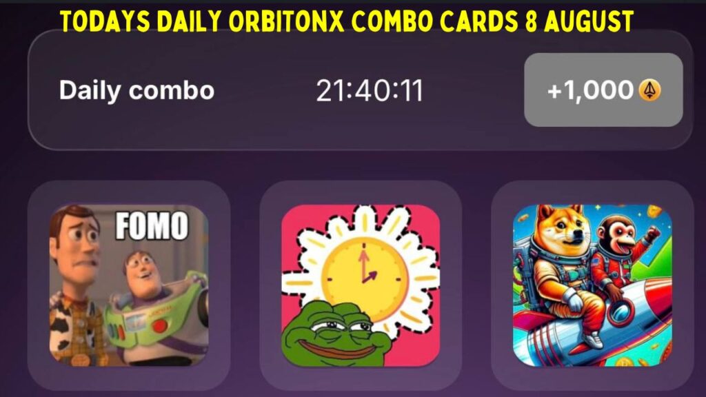 Todays Daily OrbiTonX Combo Cards 8 august