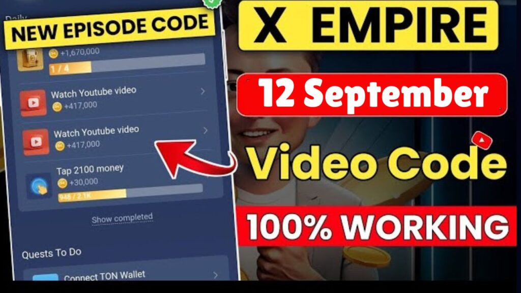 X Empire Youtube Code Episode 40