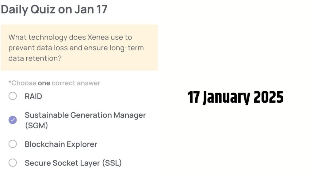 Xenea Wallet Quiz Answer 17 January